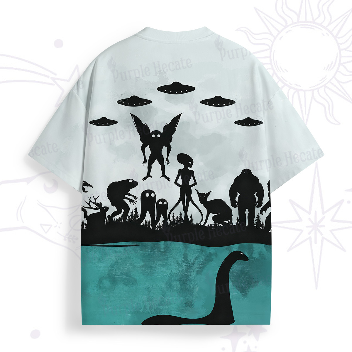 Purplehecate Alien Lake Monster Encounter All Over Print T-Shirt
