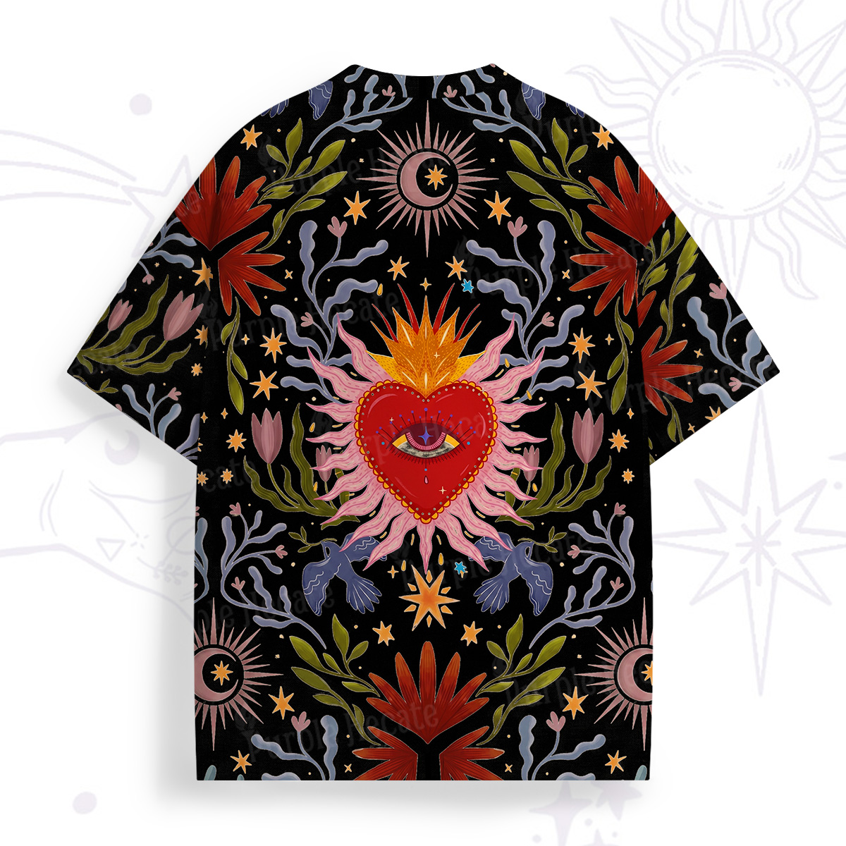Purplehecate Sacred Flame Heart All Over Print T-Shirt