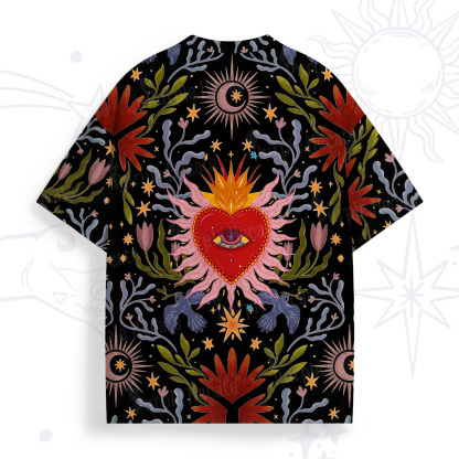 Purplehecate Sacred Flame Heart All Over Print T-Shirt