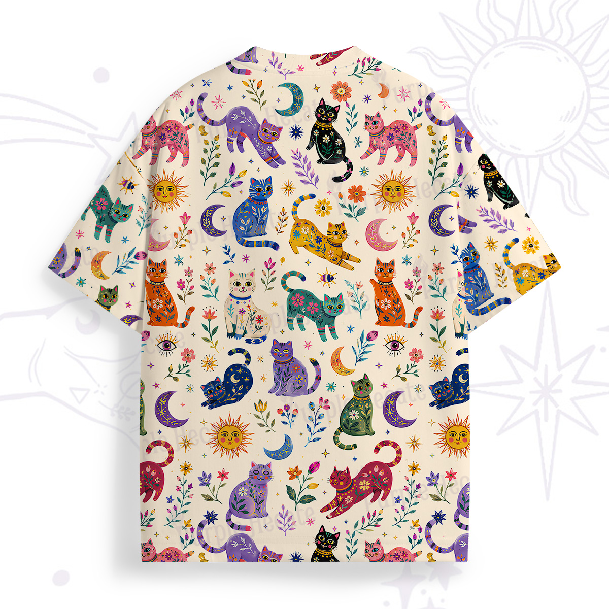 Purplehecate Rainbow Magic Cats All Over Print T-Shirt