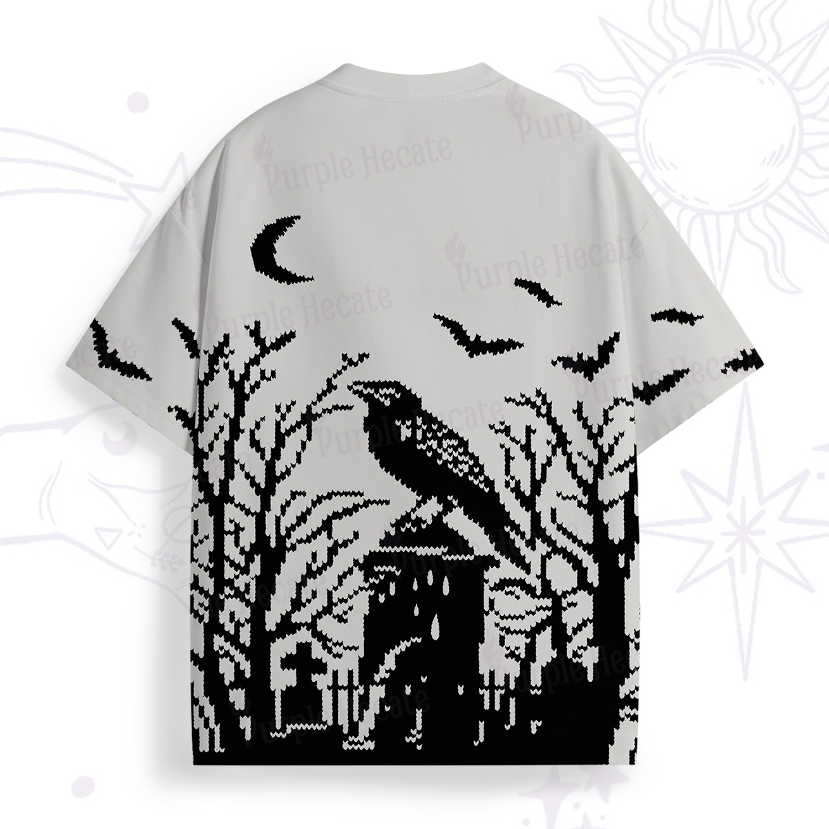 Purplehecate Ravens Over the Spooky Graveyard All Over Print T-Shirt