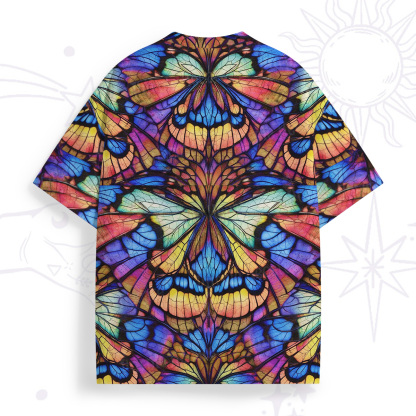 Purplehecate Colorful Butterfly Wing Pattern All Over Print T-Shirt