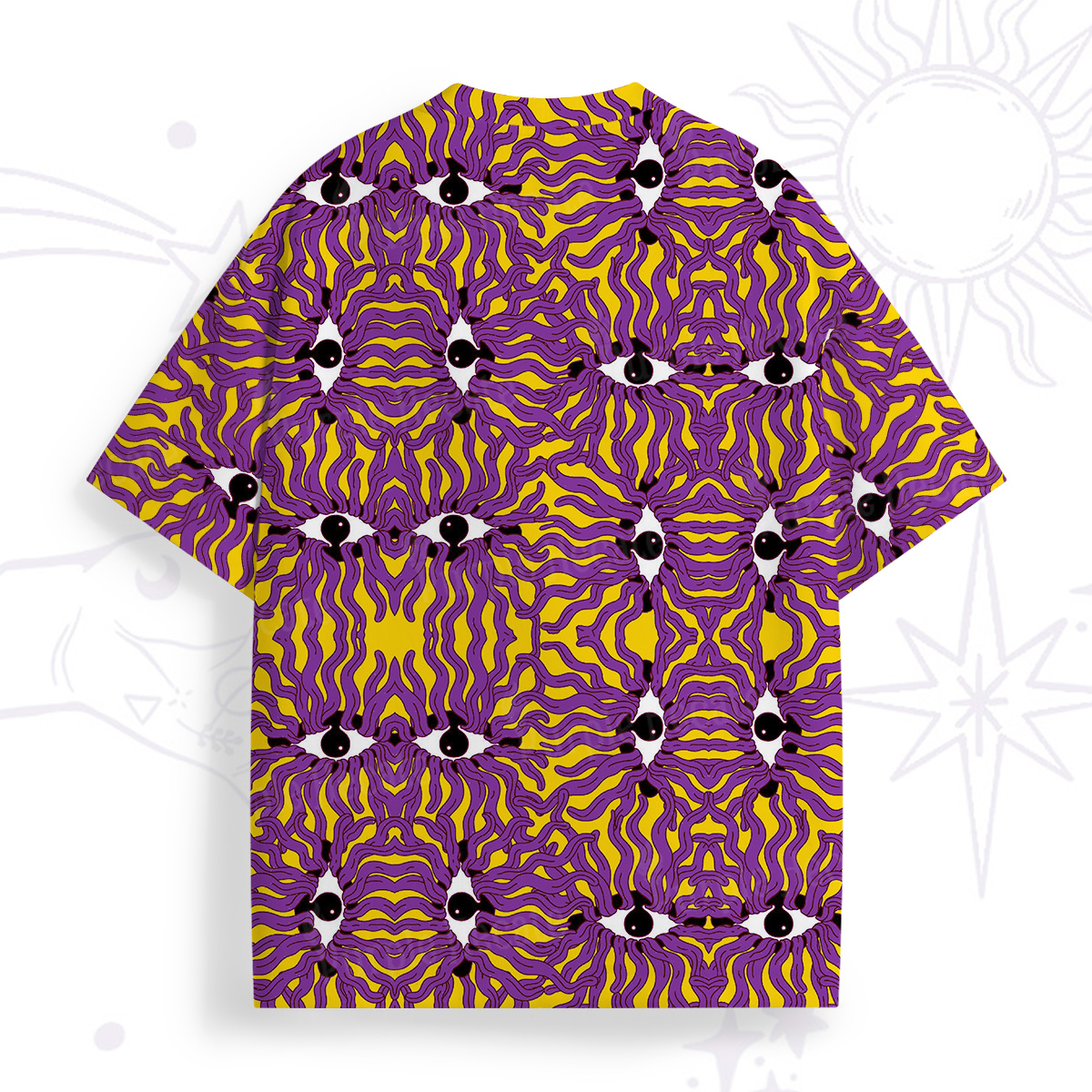 Purplehecate Psychedelic Wave Eyes All Over Print T-Shirt