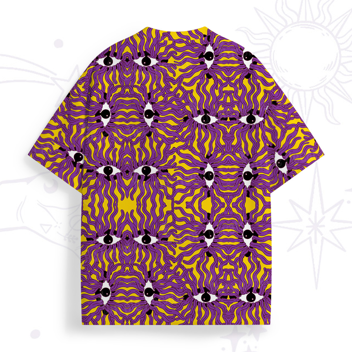 Purplehecate Psychedelic Wave Eyes All Over Print T-Shirt
