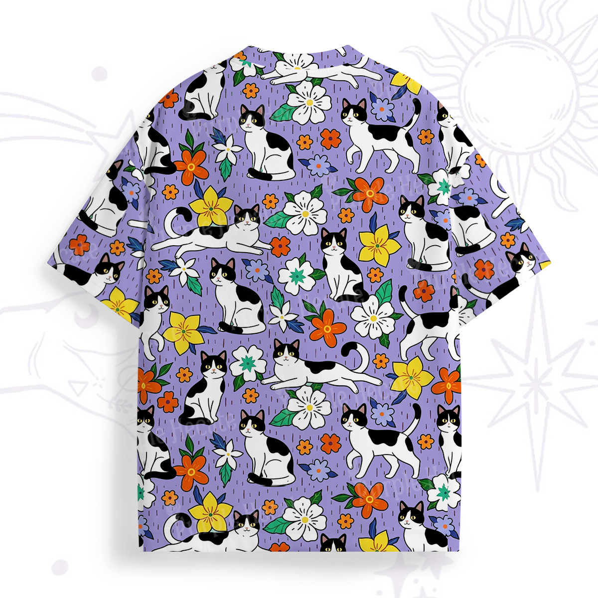 Purplehecate Enchanted Spring Whispering Cat All Over Print T-Shirt