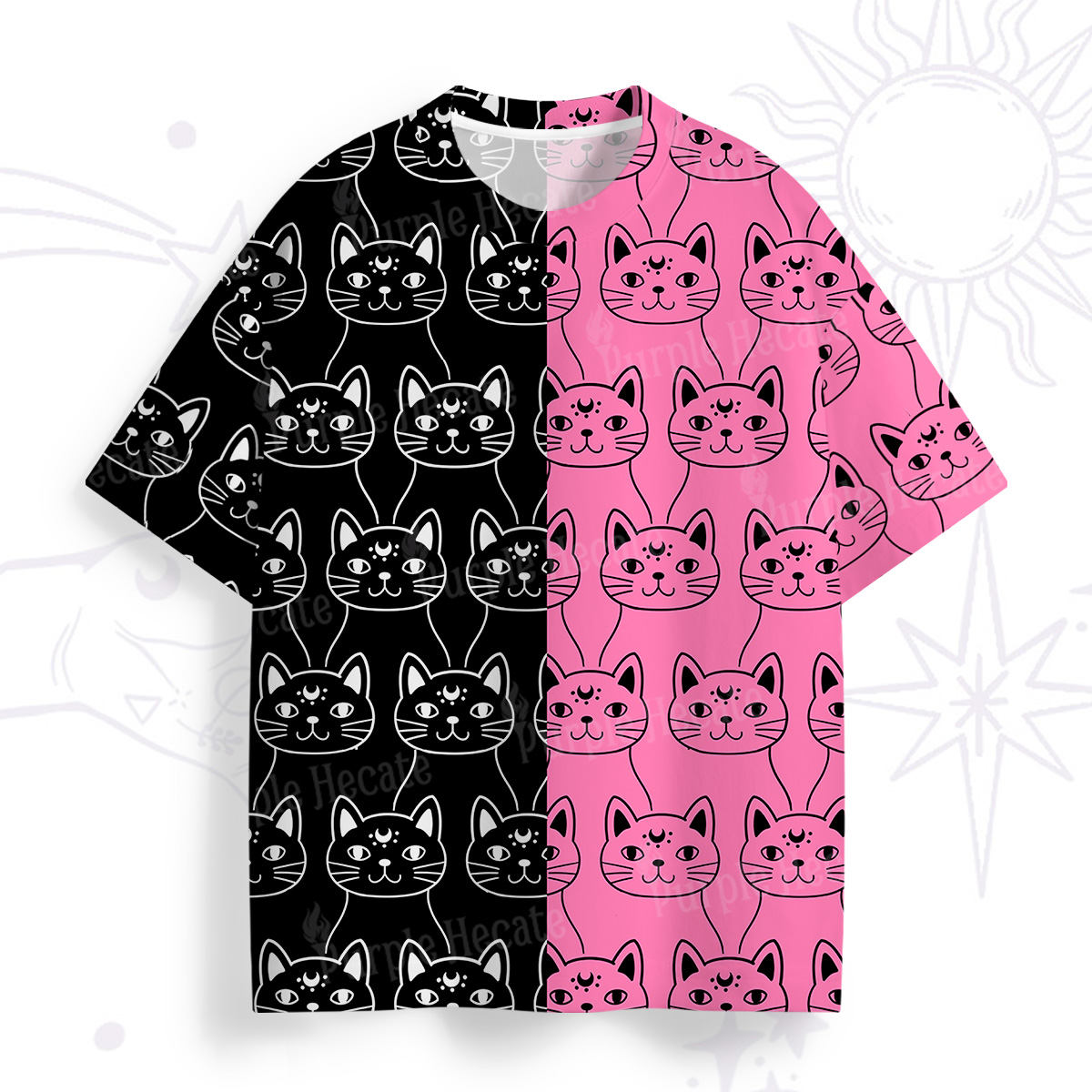 Purplehecate Sketchy Cat All Over Print T-Shirt