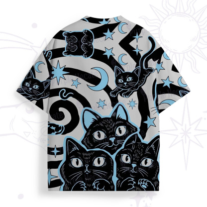 Purplehecate Lunar Magic Black Cat All Over Print T-Shirt