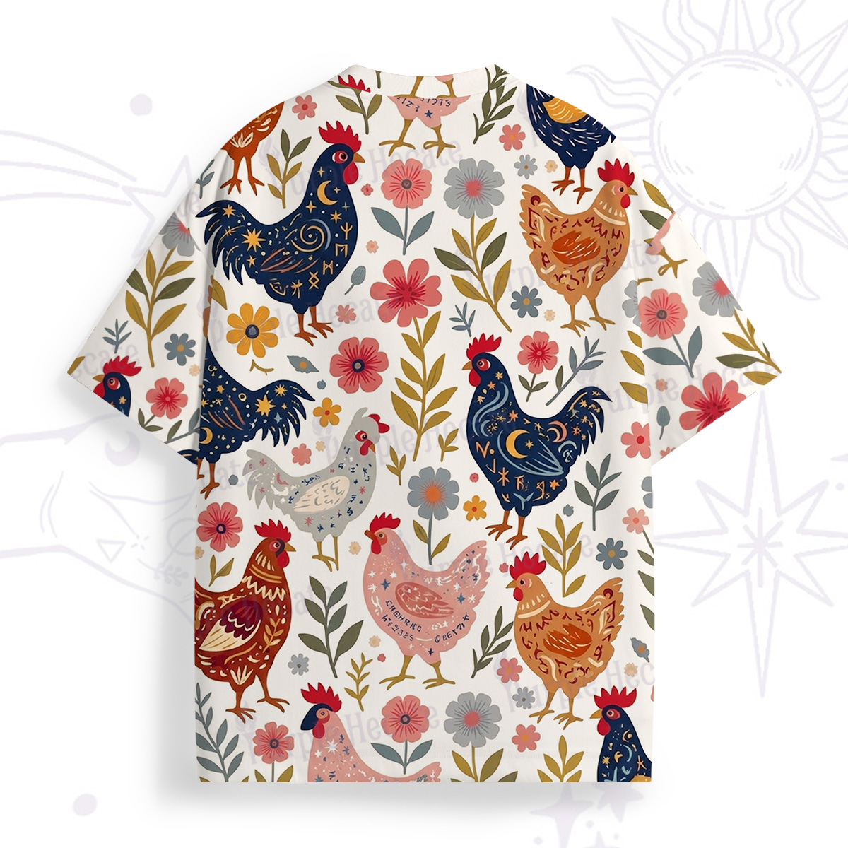 Purplehecate Mystic Roosters Farm All Over Print T-Shirt