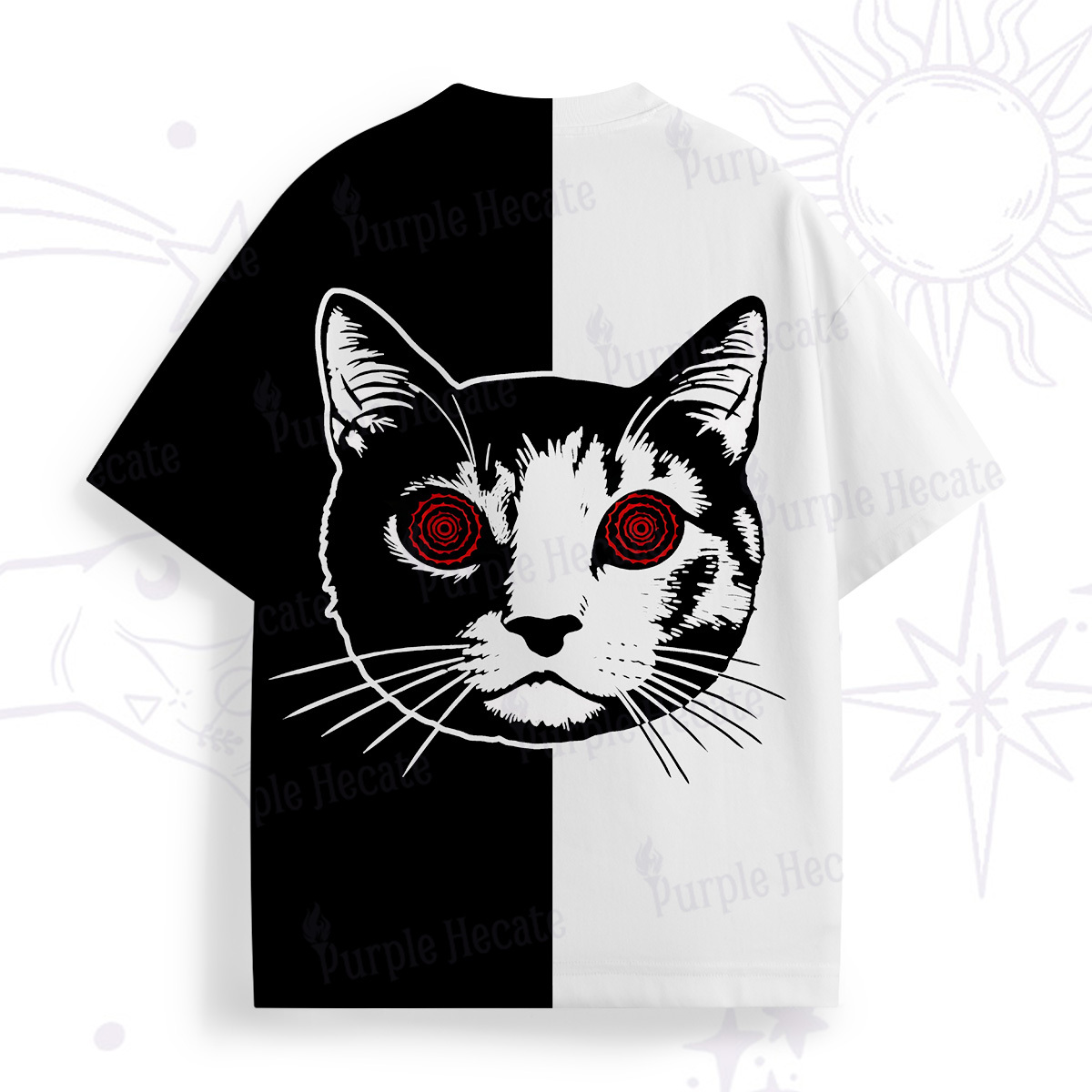 Purplehecate Hypnotic Cat All Over Print T-Shirt