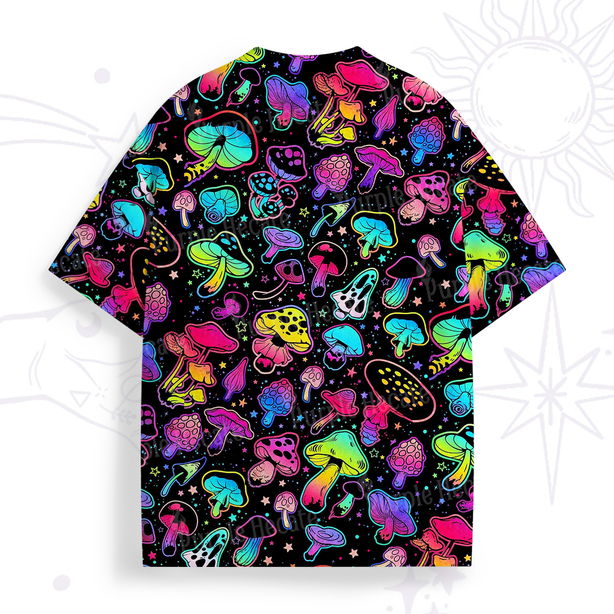 Purplehecate Psychedelic Mushroom Rave All Over Print T-Shirt