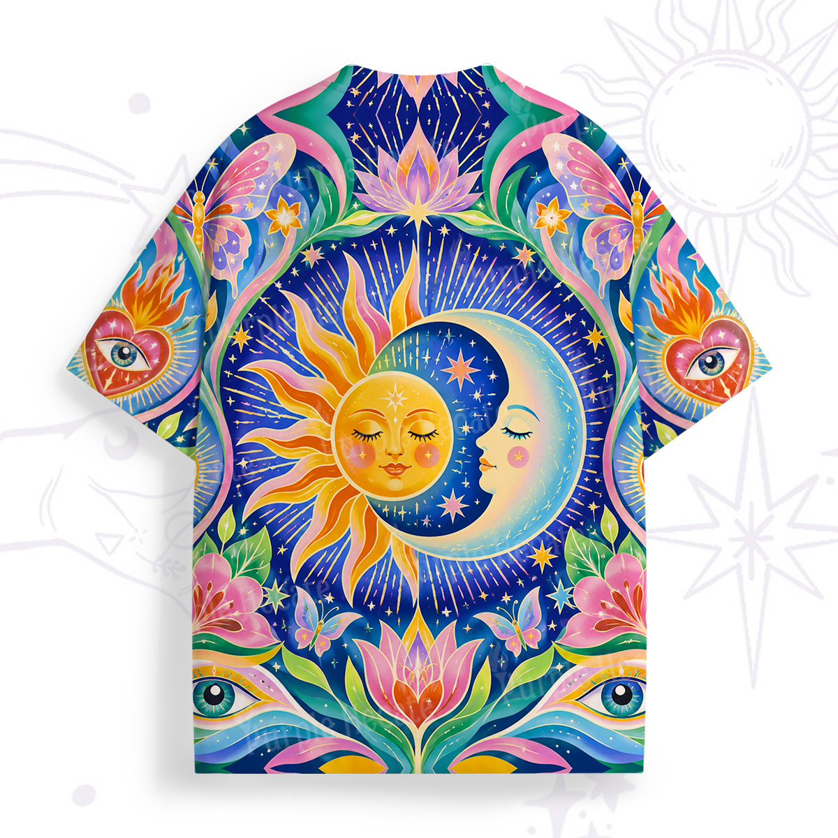 Purplehecate Cosmic Sun & Moon Lotus All Over Print T-Shirt