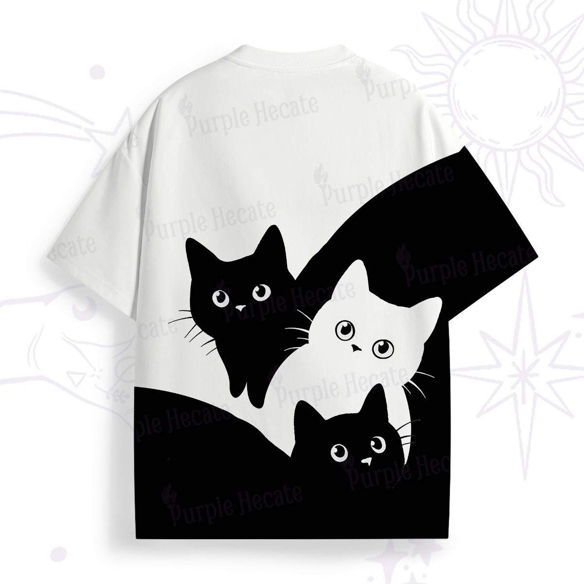Purplehecate Curious Cats All Over Print T-Shirt