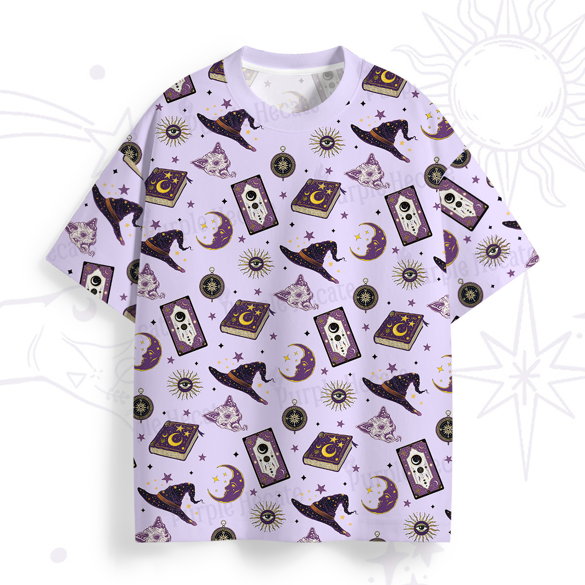 Purplehecate Midnight Witch Tarot All Over Print T-Shirt