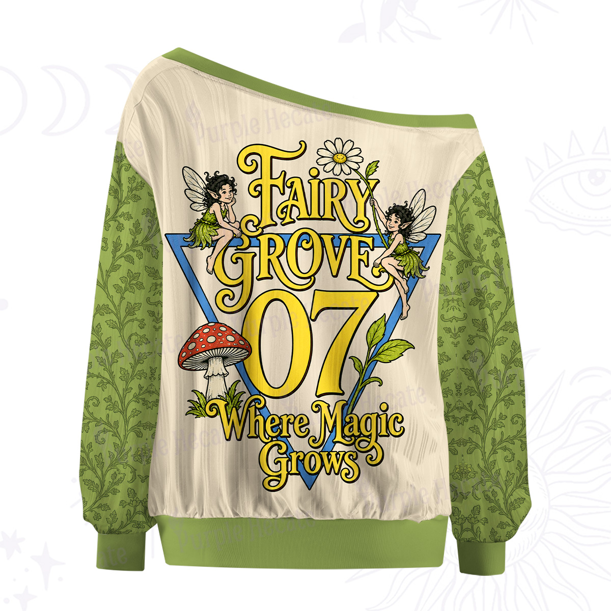 Purplehecate Welcom To The Fairy Grove Off The Shoulder Graphic Jersey