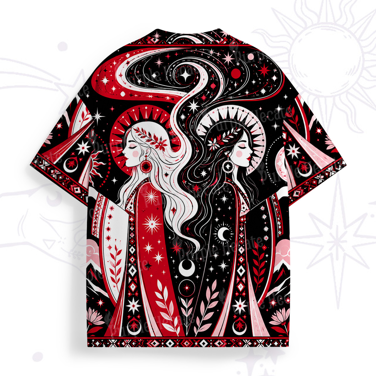 Purplehecate Day & Night Twin Goddess All Over Print T-Shirt