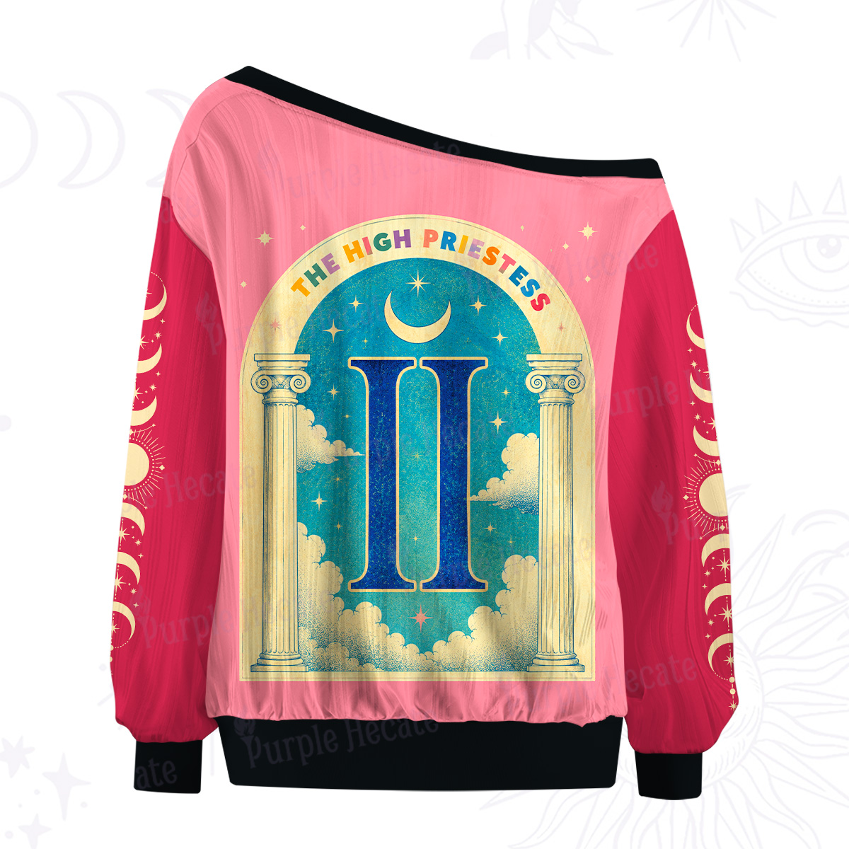 Purplehecate The High Priestess Tarot Card Off The Shoulder Graphic Jersey