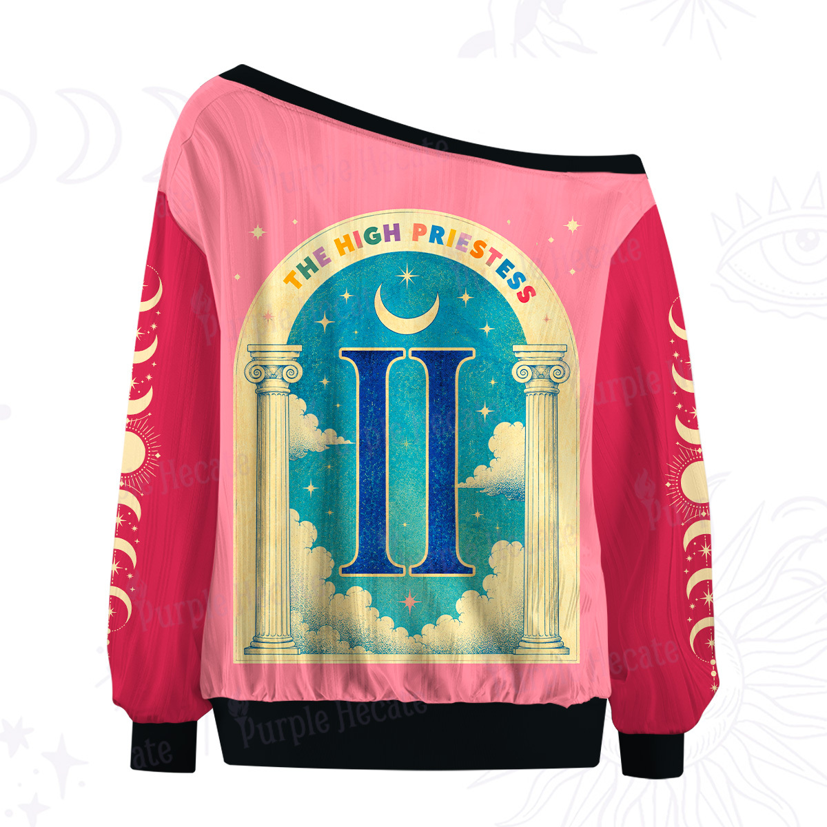 Purplehecate The High Priestess Tarot Card Off The Shoulder Graphic Jersey
