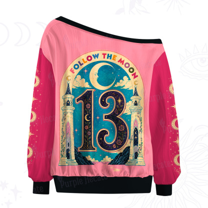Purplehecate Follow The Moon Witch Wolf Off The Shoulder Graphic Jersey