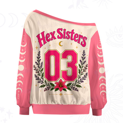 Purplehecate Hex Sisters Witch Skull Off The Shoulder Graphic Jersey