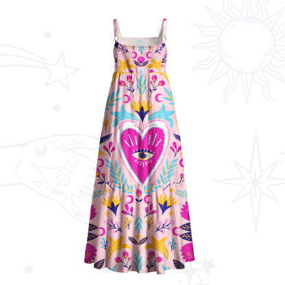 Purplehecate Enchanted Amulet Iconography Wide Straps Maxi Dress