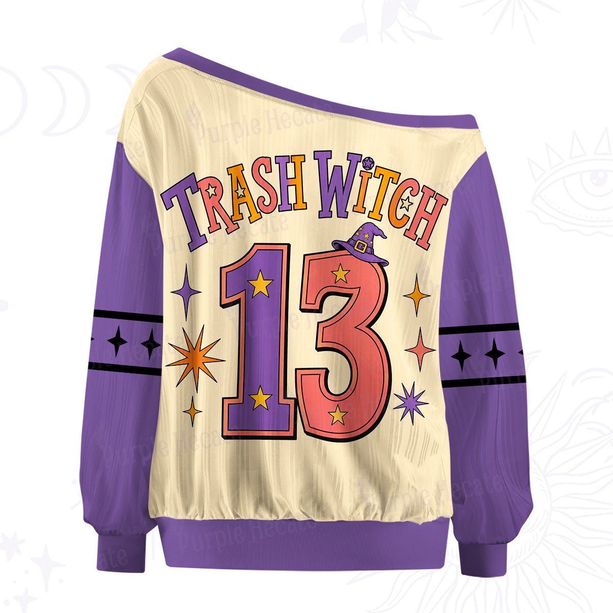 Purplehecate Shiny Things Witchy Raccoon Chaos & Charms Off The Shoulder Graphic Jersey