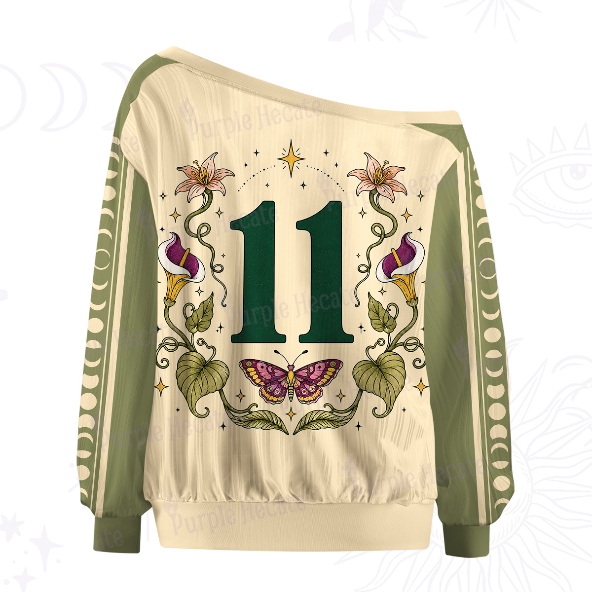 Purplehecate Trust Your Magic Butterfly Off The Shoulder Graphic Jersey