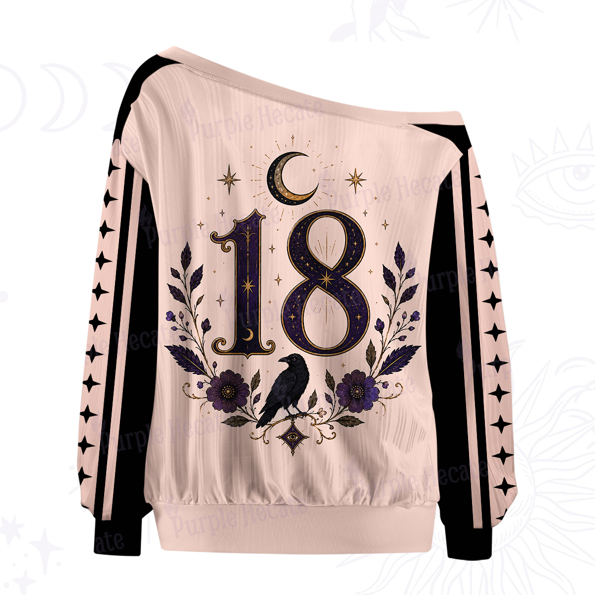 Purplehecate Raven Oracle I Know Things Witchy Off The Shoulder Graphic Jersey