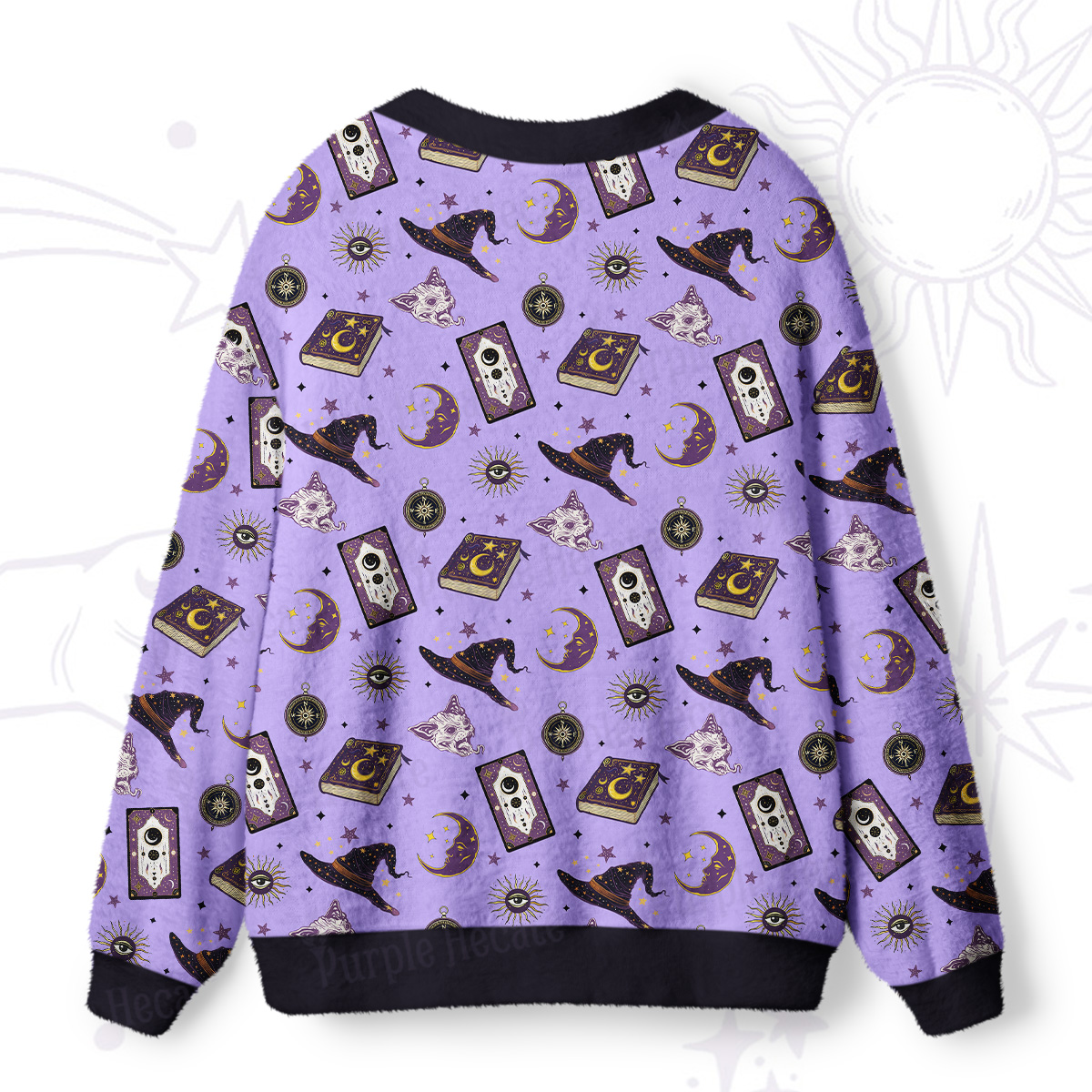 Purplehecate Midnight Witch Tarot Ugly Cardigan Sweaters