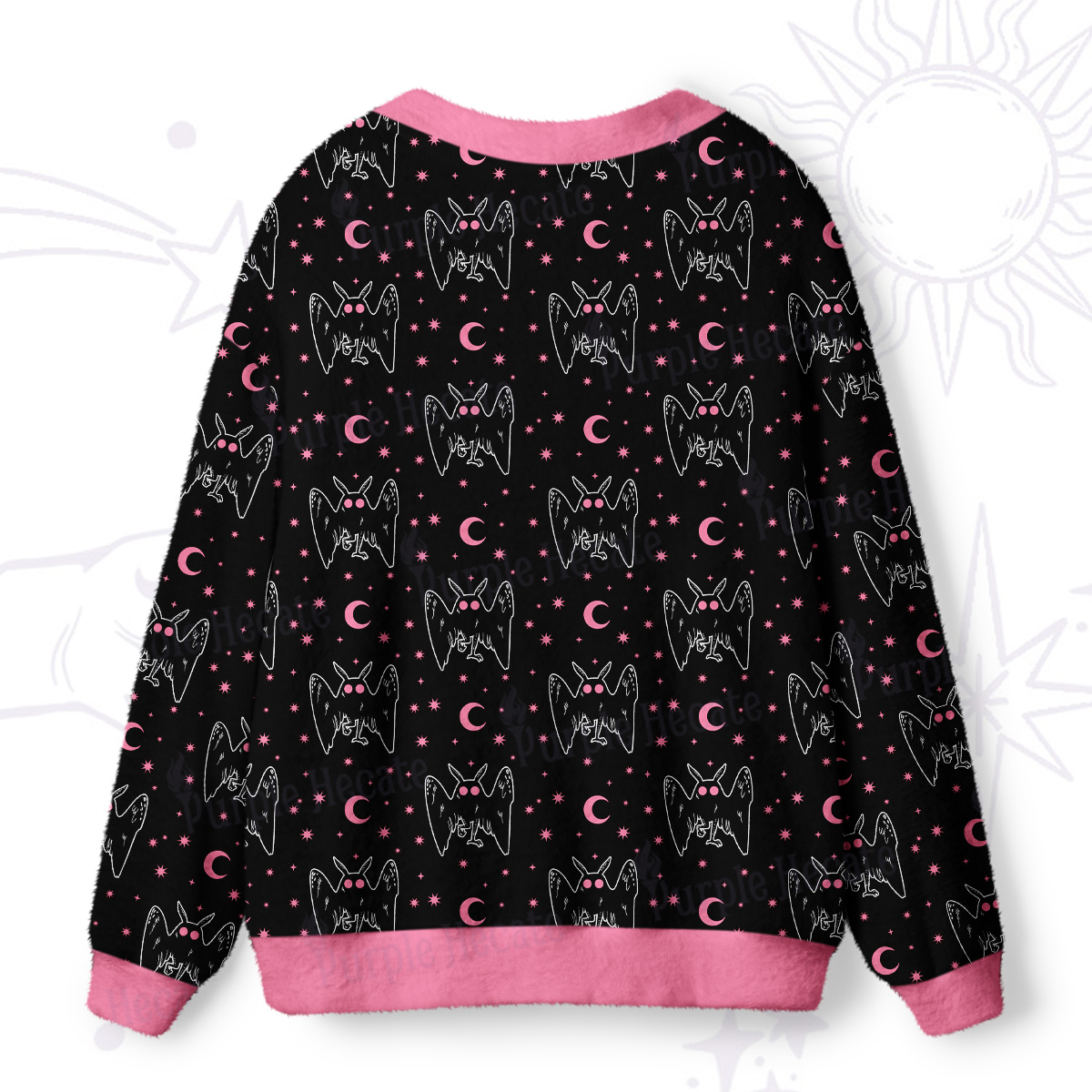Purplehecate Witchy Mothman Night Ugly Cardigan Sweaters