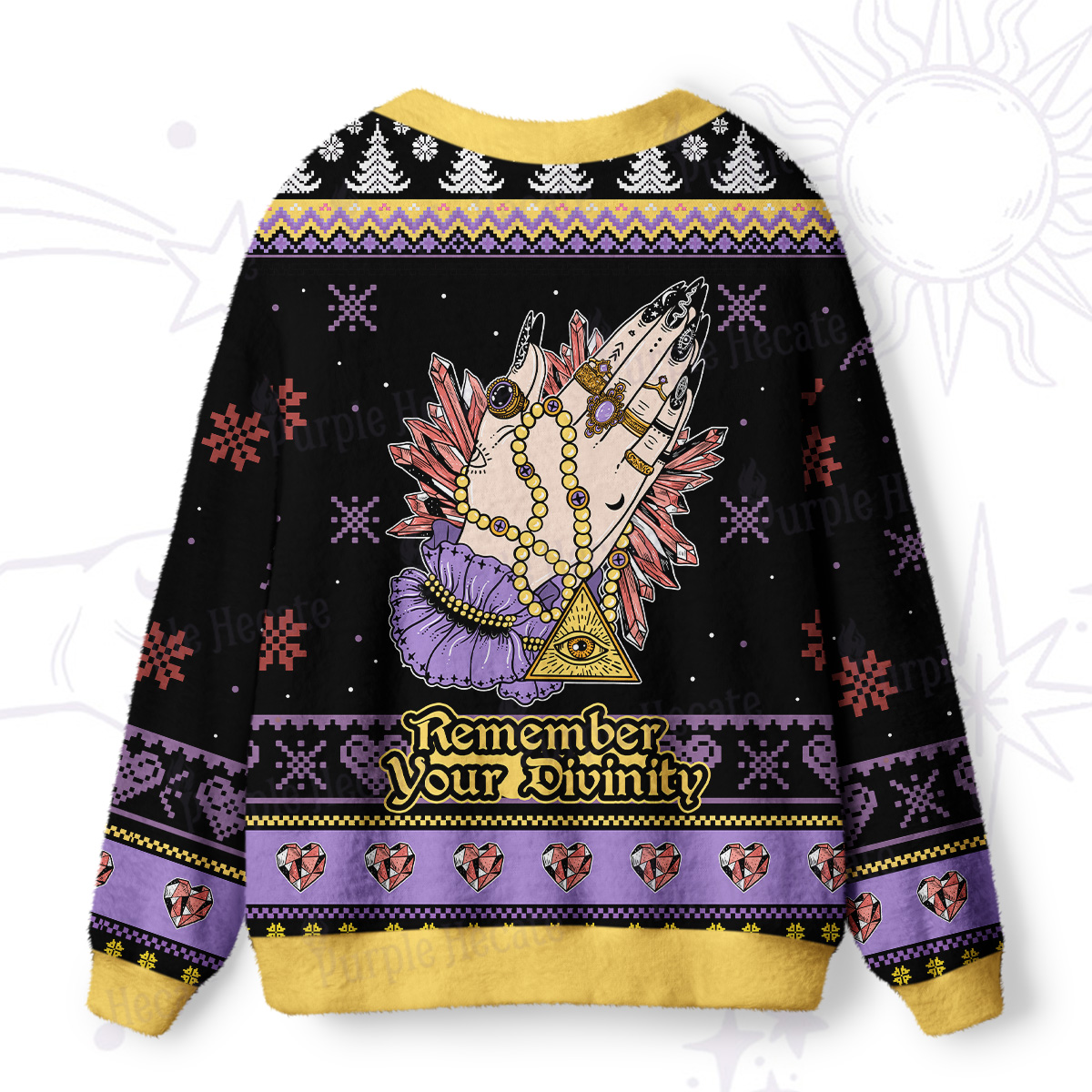 Purplehecate Remember Your Divinity Ugly Cardigan Sweaters