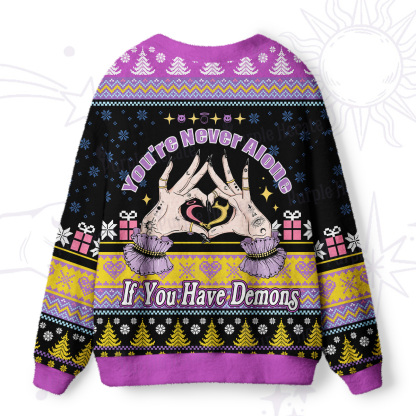 Purplehecate You're Never Alone If You Have Demons Ugly Cardigan Sweaters