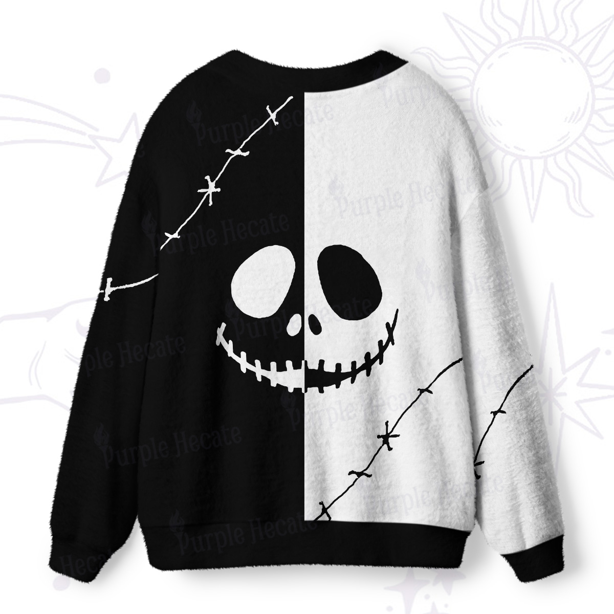 Purplehecate Grim Skeleton King Ugly Cardigan Sweaters