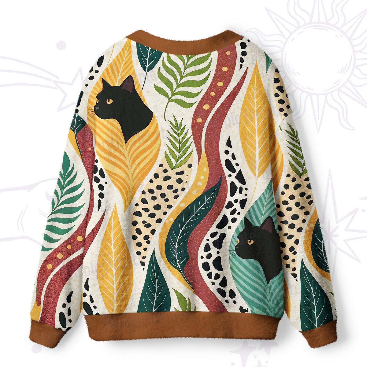 Purplehecate Mystic Forest Cat Ugly Cardigan Sweaters