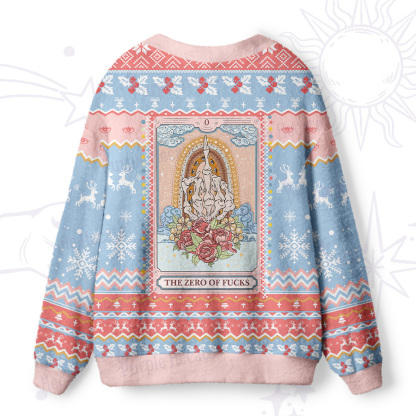 Purplehecate The Zero Of Fucks Tarot Ugly Cardigan Sweaters