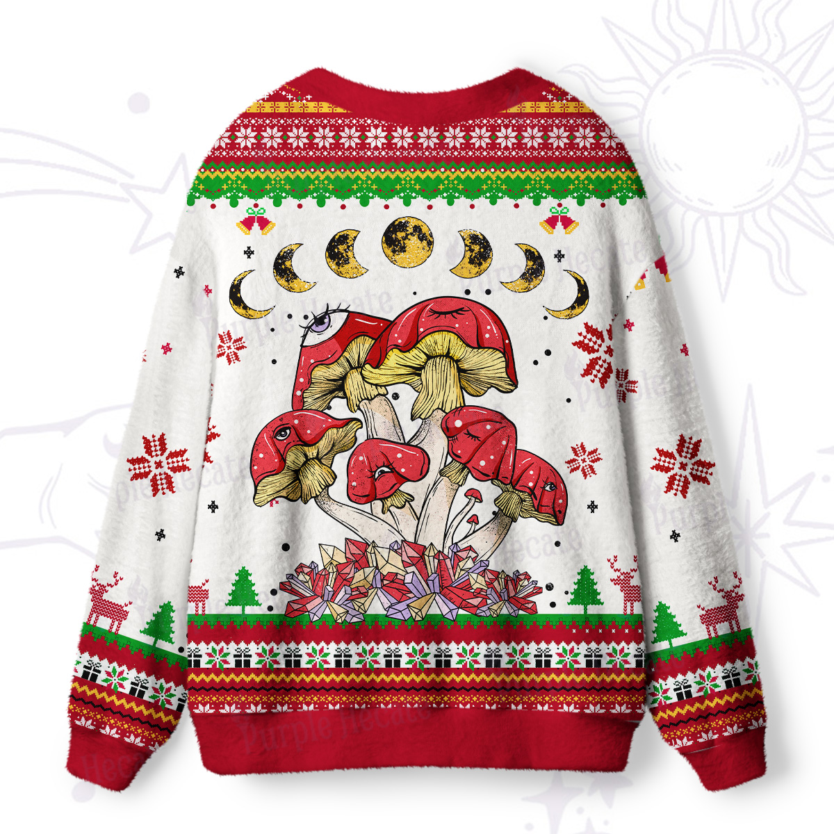 Purplehecate Magic Mushroom Ugly Cardigan Sweaters