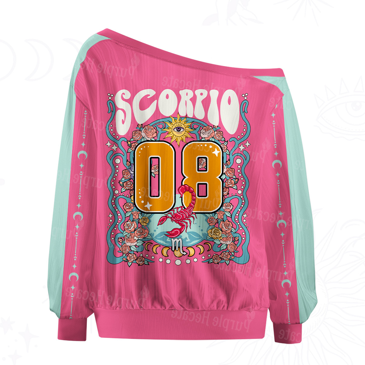 Purplehecate Scorpio Spirit Zodiac Off The Shoulder Graphic Jersey