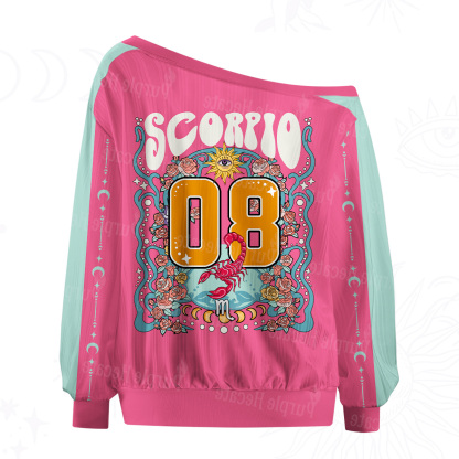 Purplehecate Scorpio Spirit Zodiac Off The Shoulder Graphic Jersey