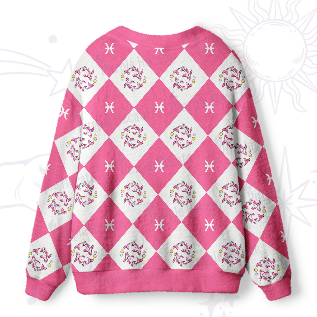 Purplehecate Pisces Spirit Zodiac Ugly Cardigan Sweaters