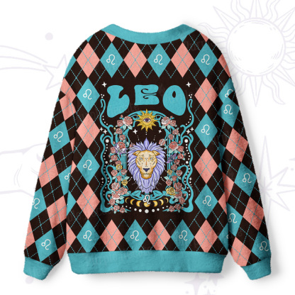 Purplehecate Leo Spirit Zodiac Ugly Cardigan Sweaters