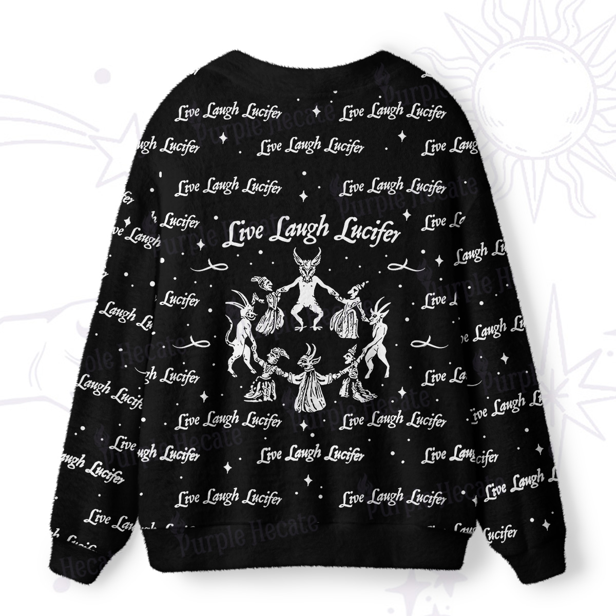 Purplehecate Live Laugh Lucifer Ugly Cardigan Sweaters