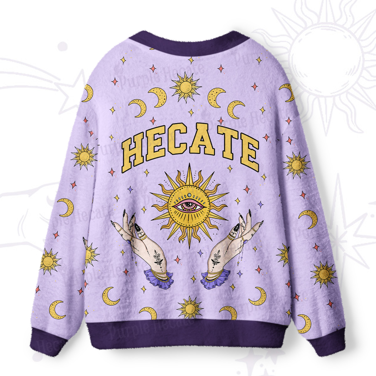 Purplehecate Hecate Moonlight Sorcery Ugly Cardigan Sweaters