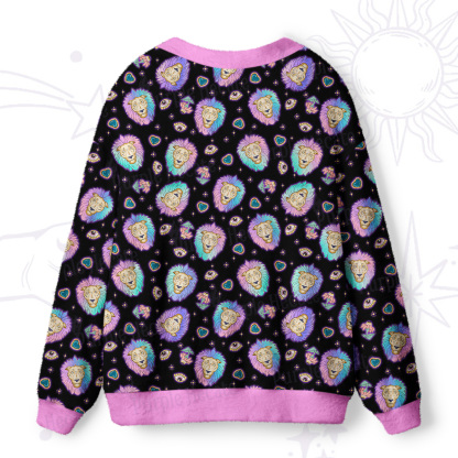 Purplehecate Leo Spirit Zodiac Ugly Cardigan Sweaters