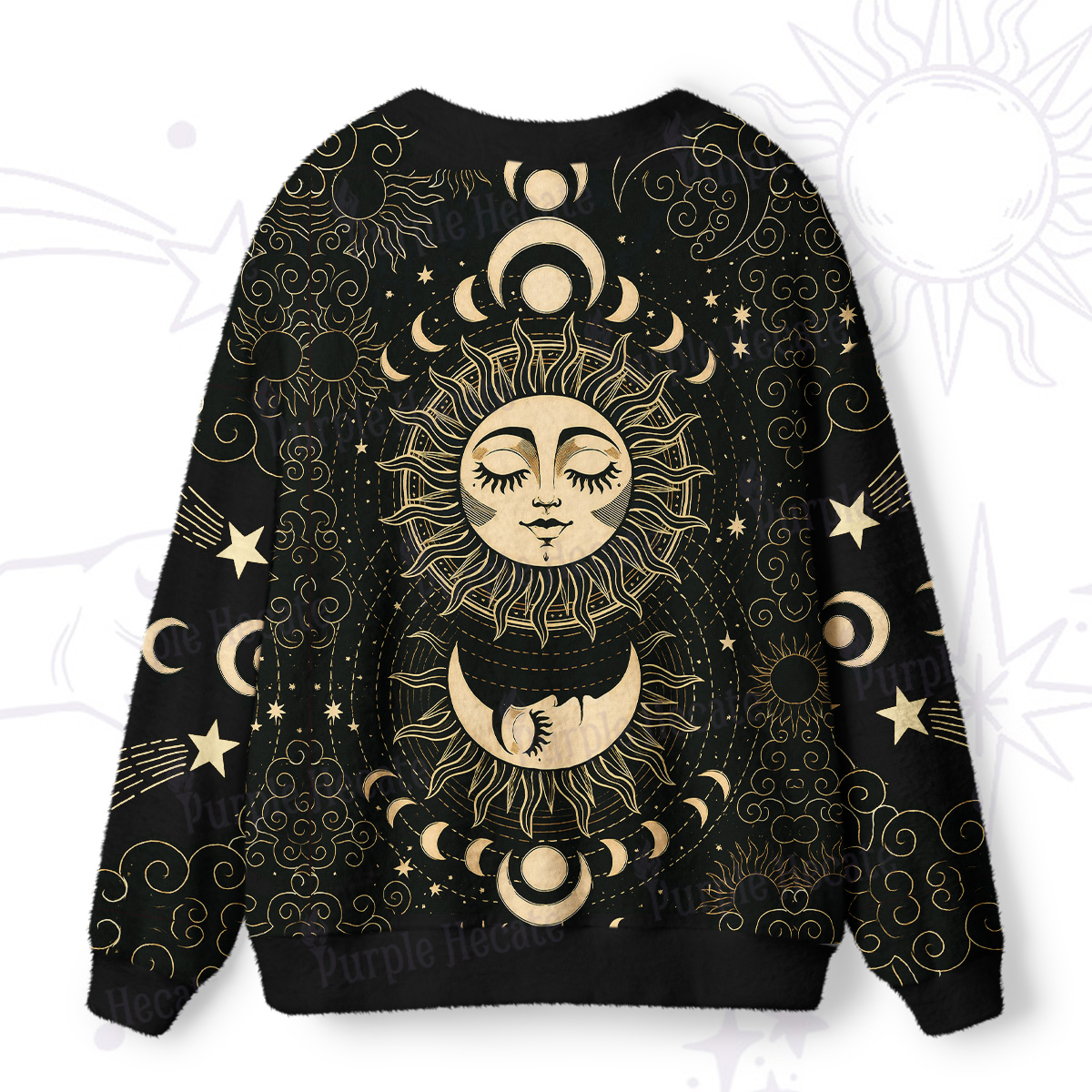 Purplehecate Lunar Eclipse Ugly Cardigan Sweaters