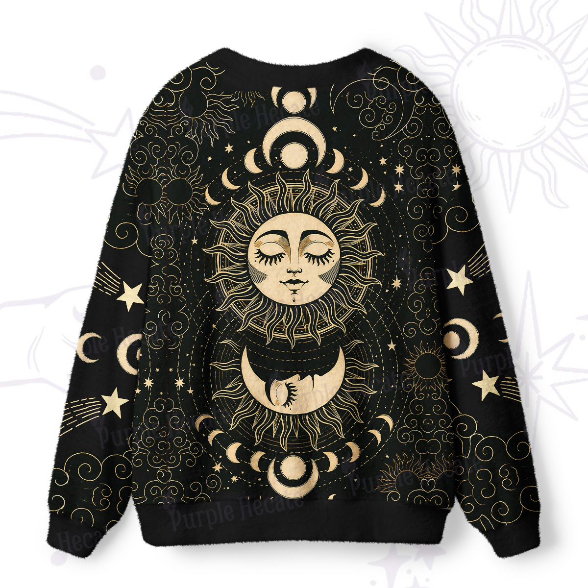 Purplehecate Lunar Eclipse Ugly Cardigan Sweaters