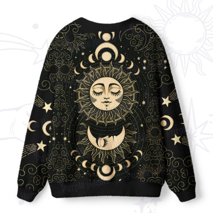 Purplehecate Lunar Eclipse Ugly Cardigan Sweaters