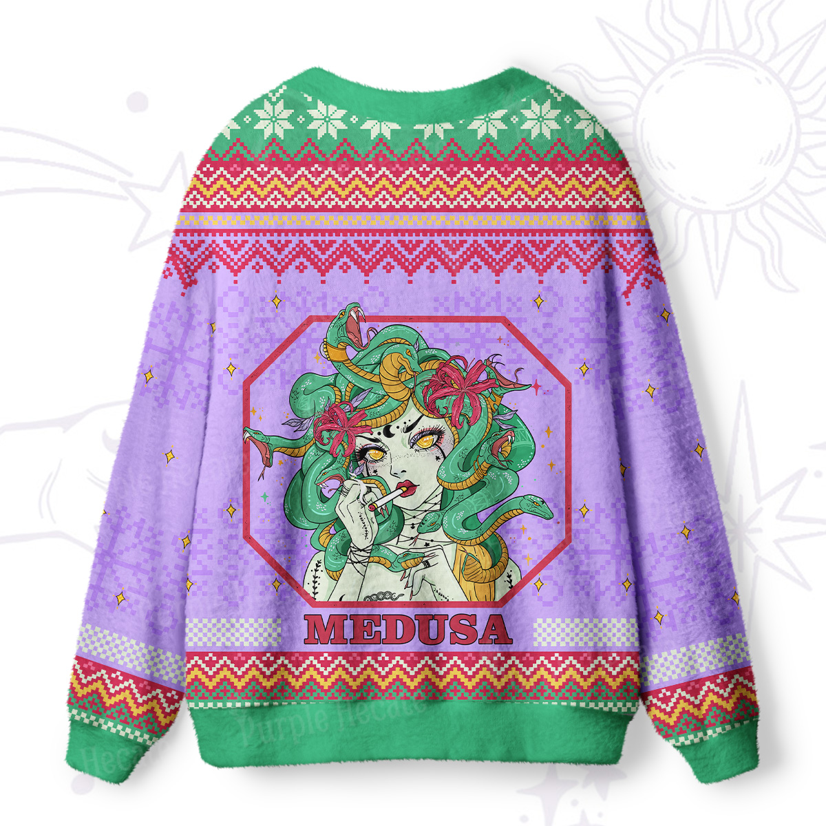 Purplehecate The Greek Goddess Medusa Ugly Cardigan Sweaters