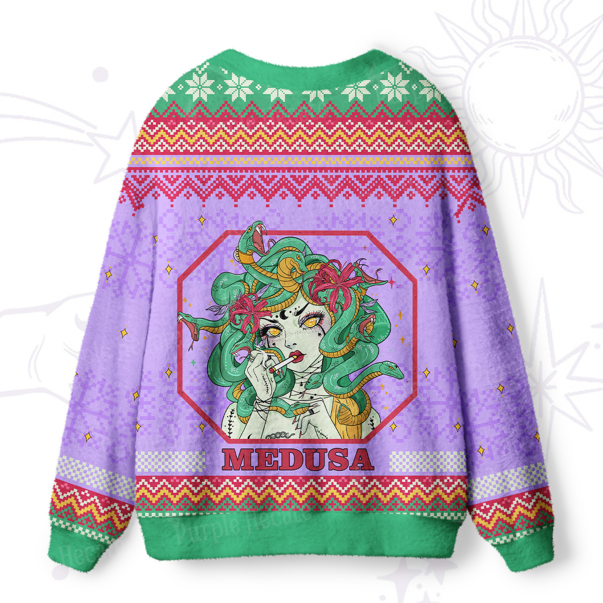 Purplehecate The Greek Goddess Medusa Ugly Cardigan Sweaters