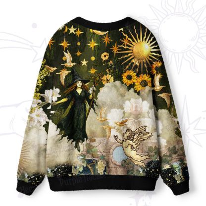 Purplehecate Garden of the Celestial Witch Ugly Cardigan Sweaters