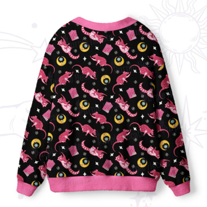 Purplehecate Midnight Raccoon Bandits Ugly Cardigan Sweaters