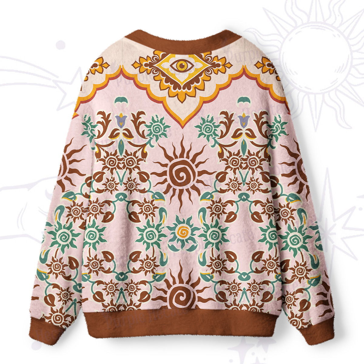 Purplehecate Solar Whispers Witch Ugly Cardigan Sweaters